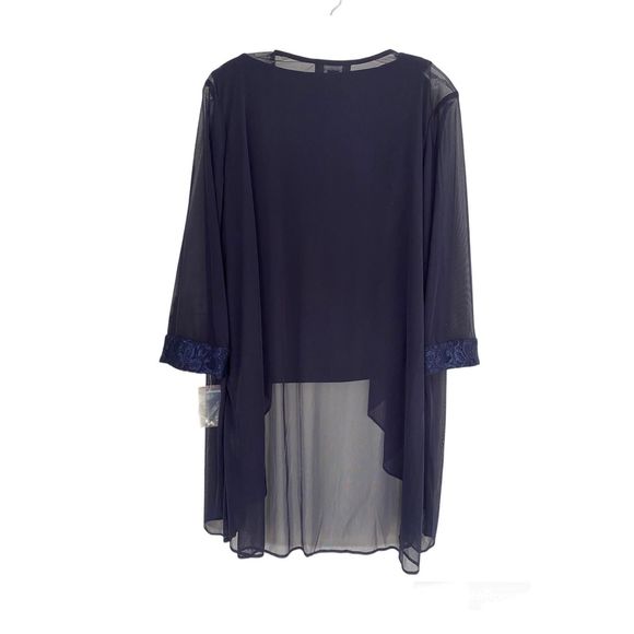 R&M Richards Two Piece Deep Navy Blue Tank Top & Over Cardigan - Picture 2 of 6